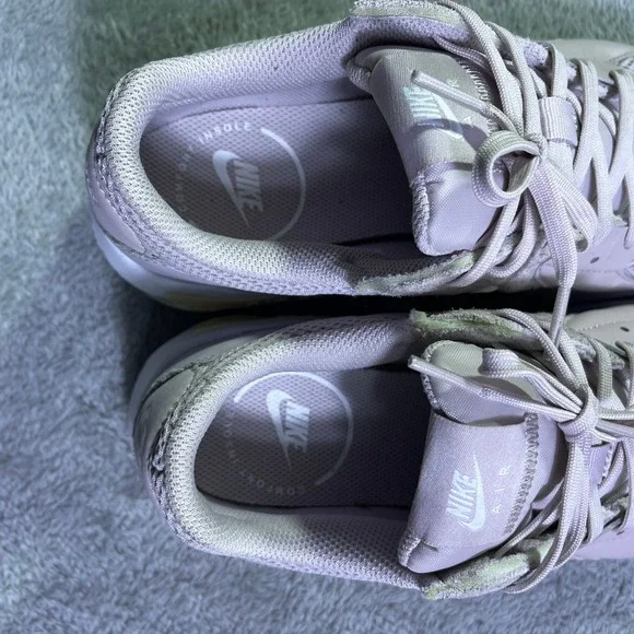 Nike Air Max 90 Women Lilac Pink White Leather Mesh Casual Sneakers 8.5 Shoes